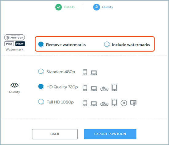 powtoon export remove watermark