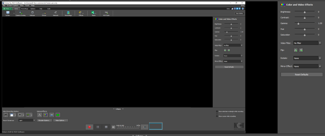 The preview area of debut