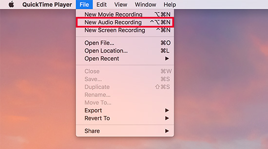 quicktime recording audio