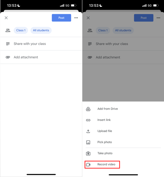 record a video for google class