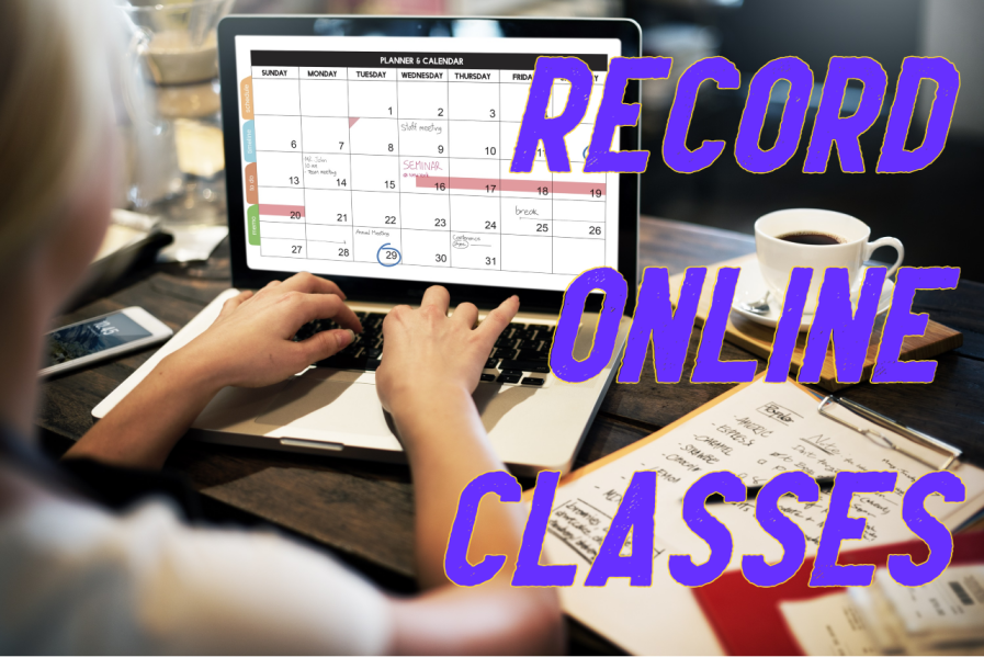 record online classes in laptop