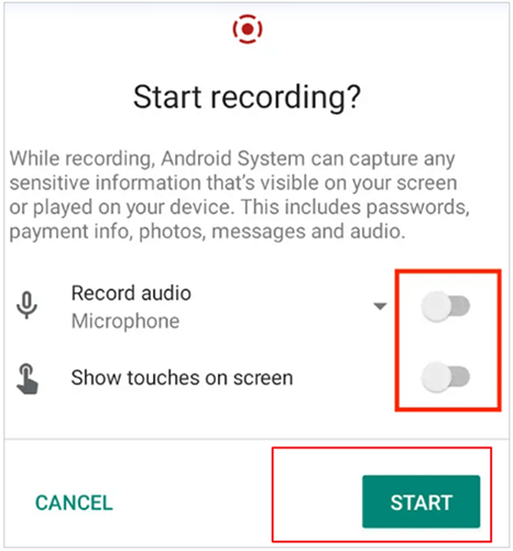 screen recording on android without sound