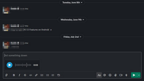 record slack audio call desktop