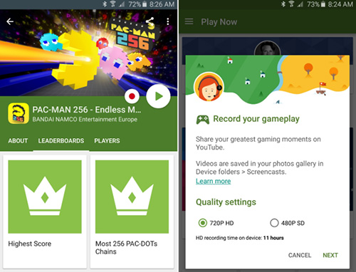 games play by google. recording