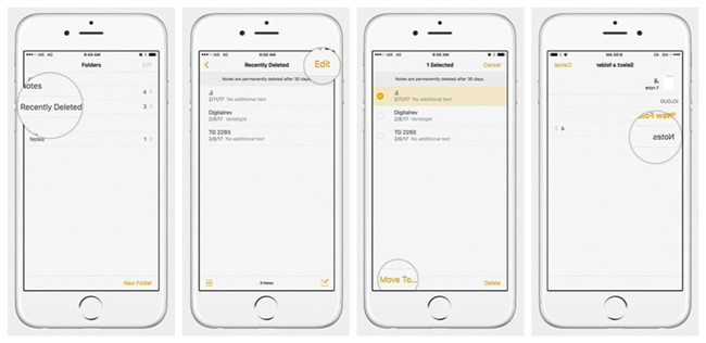 recover deleted notes recently deleted