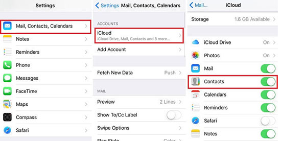 reload contacts in icloud to fix imessage not showing names on iphone