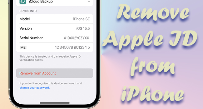 remove apple id from iphone