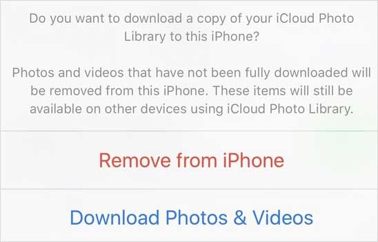 reenable icloud photo library