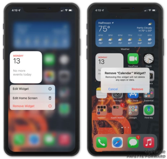 remove widgets