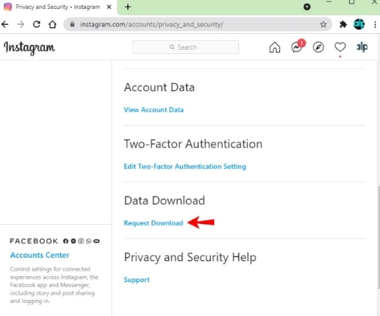 request download instagram