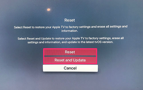 factory reset to fix apple tv apple logo issue