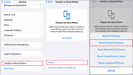 reset network settings