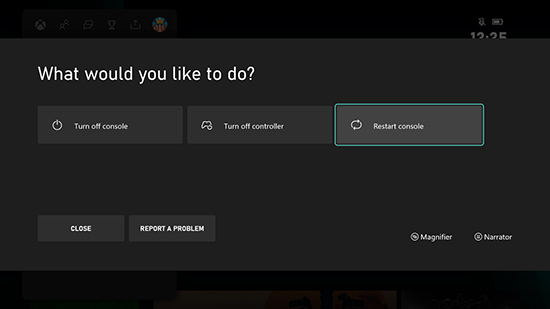 restart console xbox