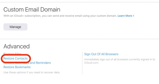 recover contacts on ipad with icloud