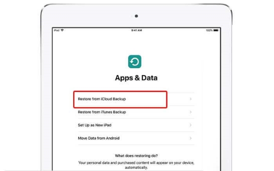 restore ipad from icloud backup