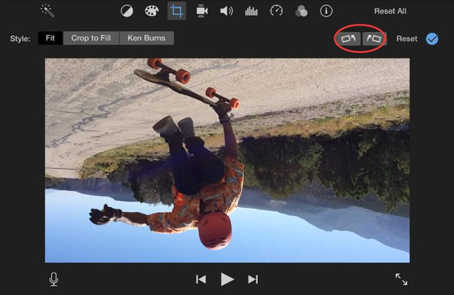 rotate video iphone imovie