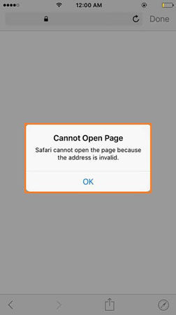 use correct webpage url