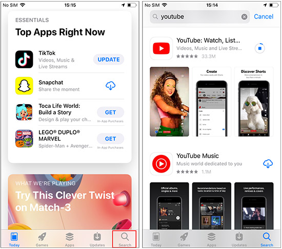 update youtube in app store