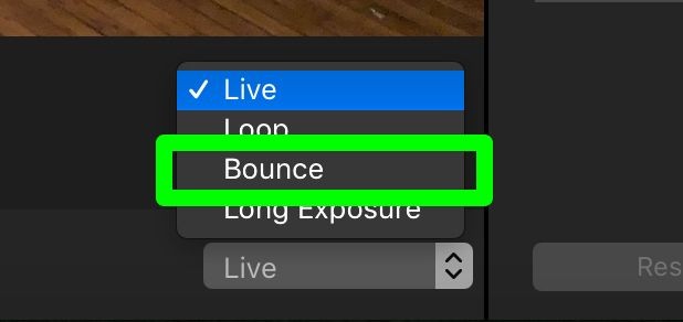 select bounce option on mac