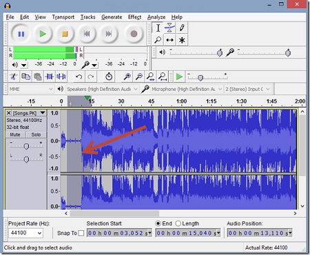 select noisy area