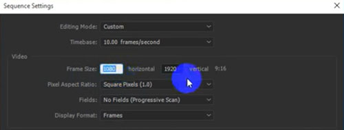 sequence settings premiere pro