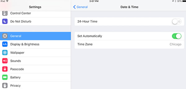 set iphone date and time