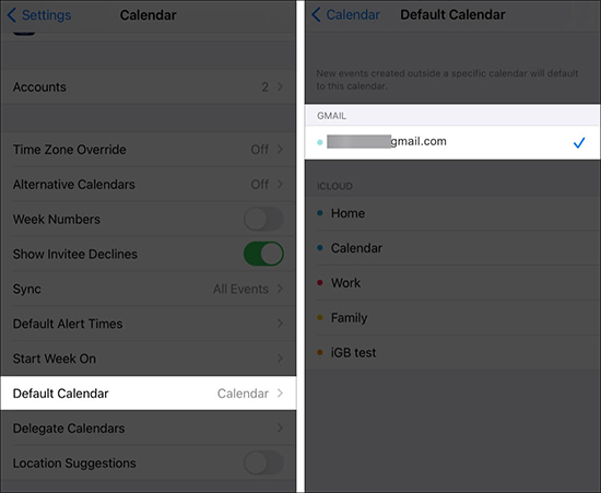 set gmail as default calendar