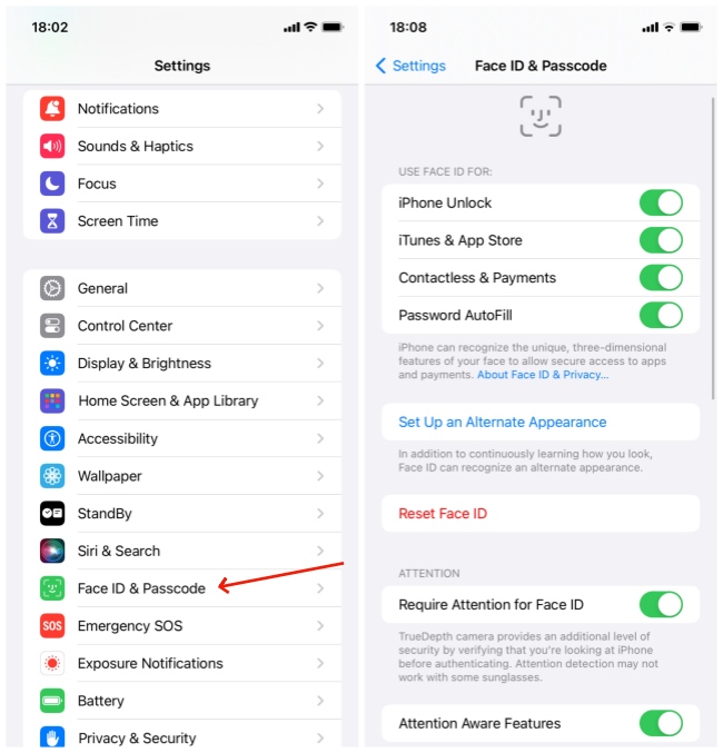 set up face id