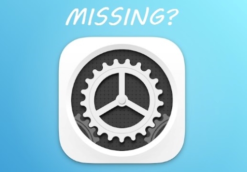 settings icon missing on iphone