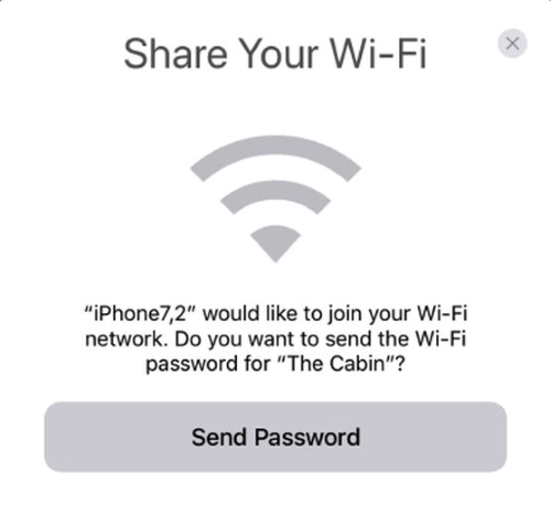 try wireless wifi password sharing