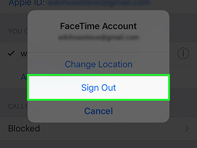 sign out of facetime