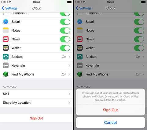 reset icloud account