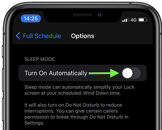 disable sleep mode turn on automatically