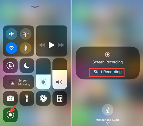 start recording on iphone
