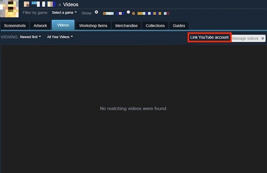 steam link youtube account