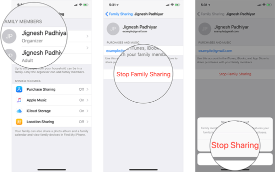 stop family sharing