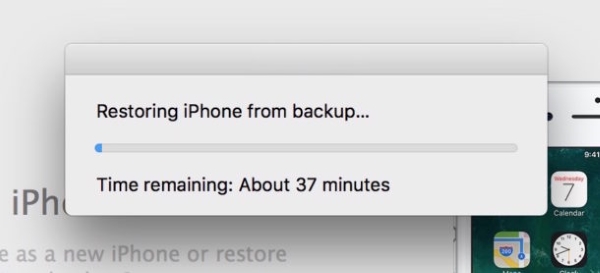 stuck on backing up iphone itunes