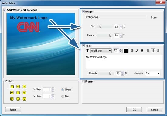 add watermark in super screen recorder