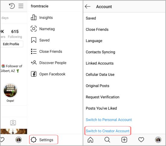 switch to creator instagram account