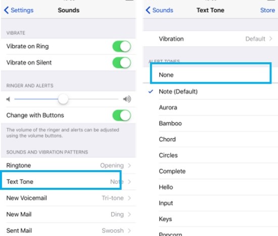 enable text tone to none