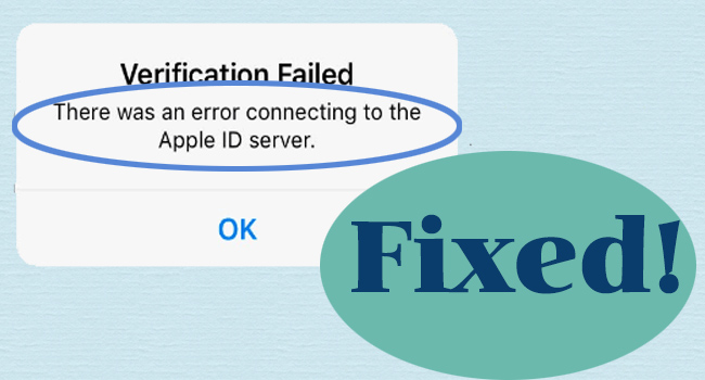 there was an error connecting to the apple id server