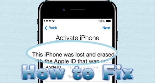 this iphone was lost and erased