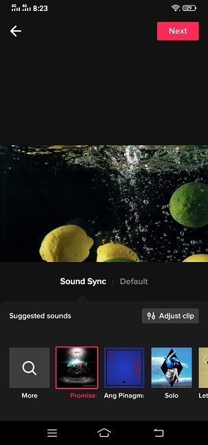 tiktok sound sync and default