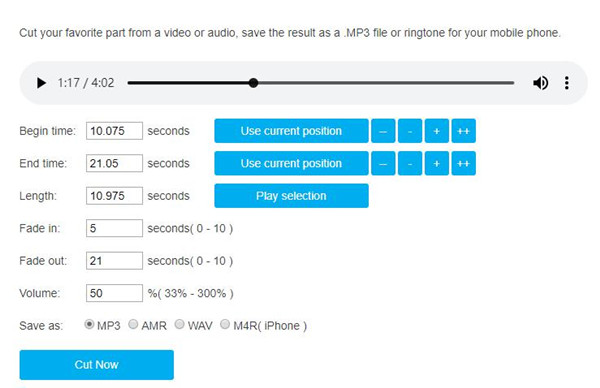 cut mp3 online