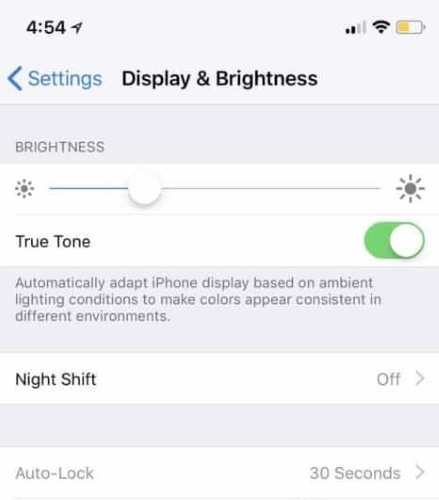 true tone setting