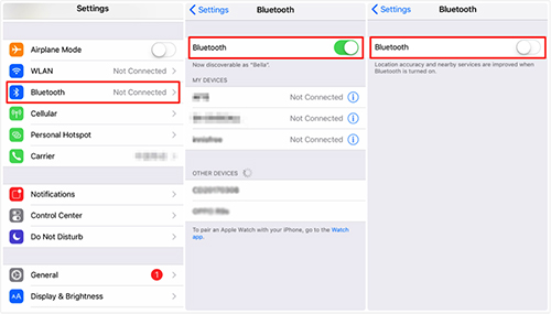 ensure bluetooth is enabled on both iphones