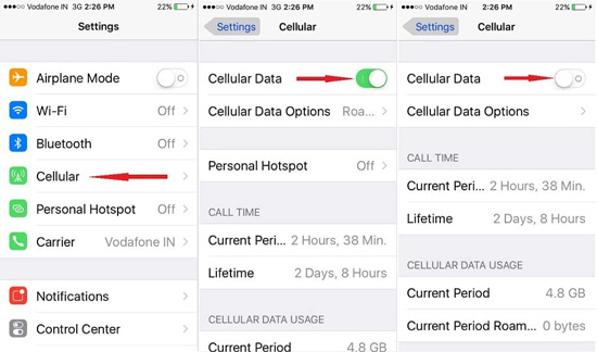 restart cellular data