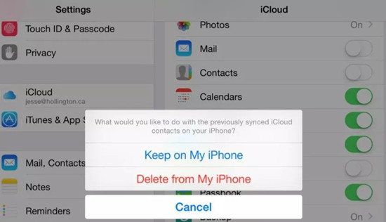 turn off contacts
