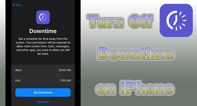 how to turn off downtime on iphone