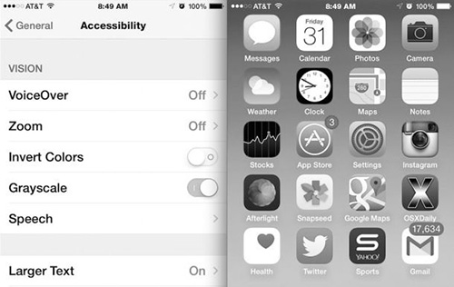 turn off grayscale mode